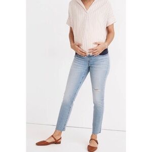 Maternity Side-Panel Perfect Vintage Jeans in Coffey Wash Size 31